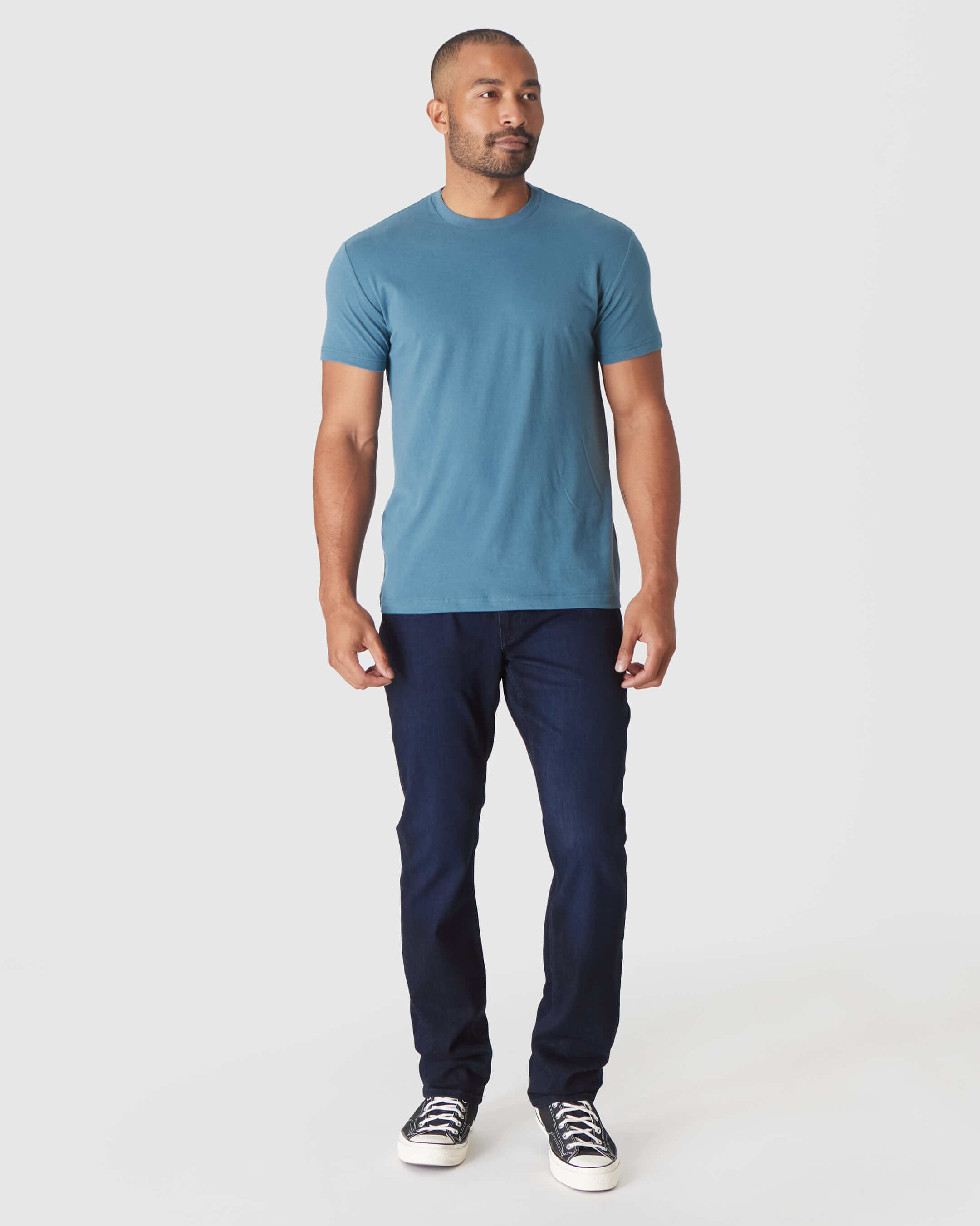 Sapphire Short Sleeve Crew Neck Tee-VibeCloset