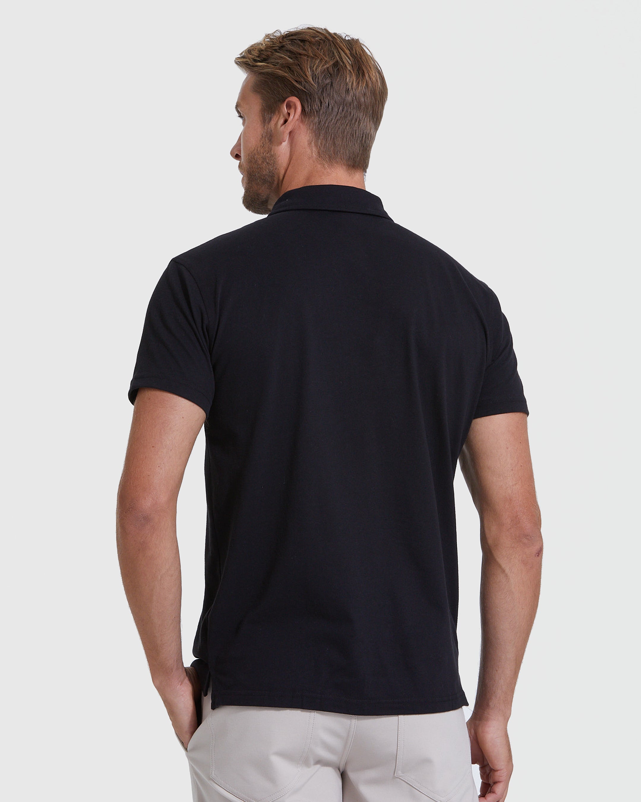 All Black Short Sleeve Polo 6-Pack-VibeCloset