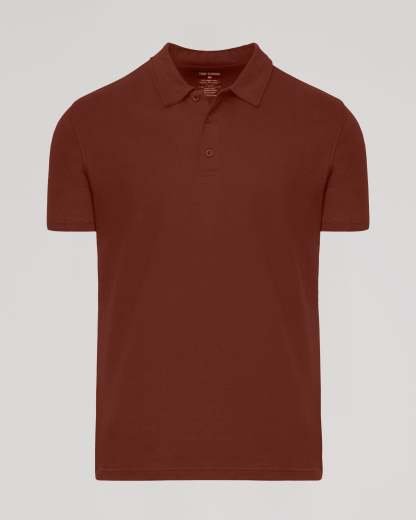 Dark Chocolate Short Sleeve Polo-VibeCloset
