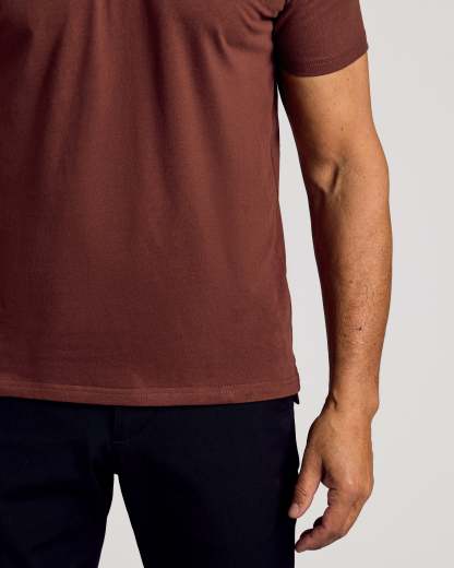 Dark Chocolate Short Sleeve Polo-VibeCloset