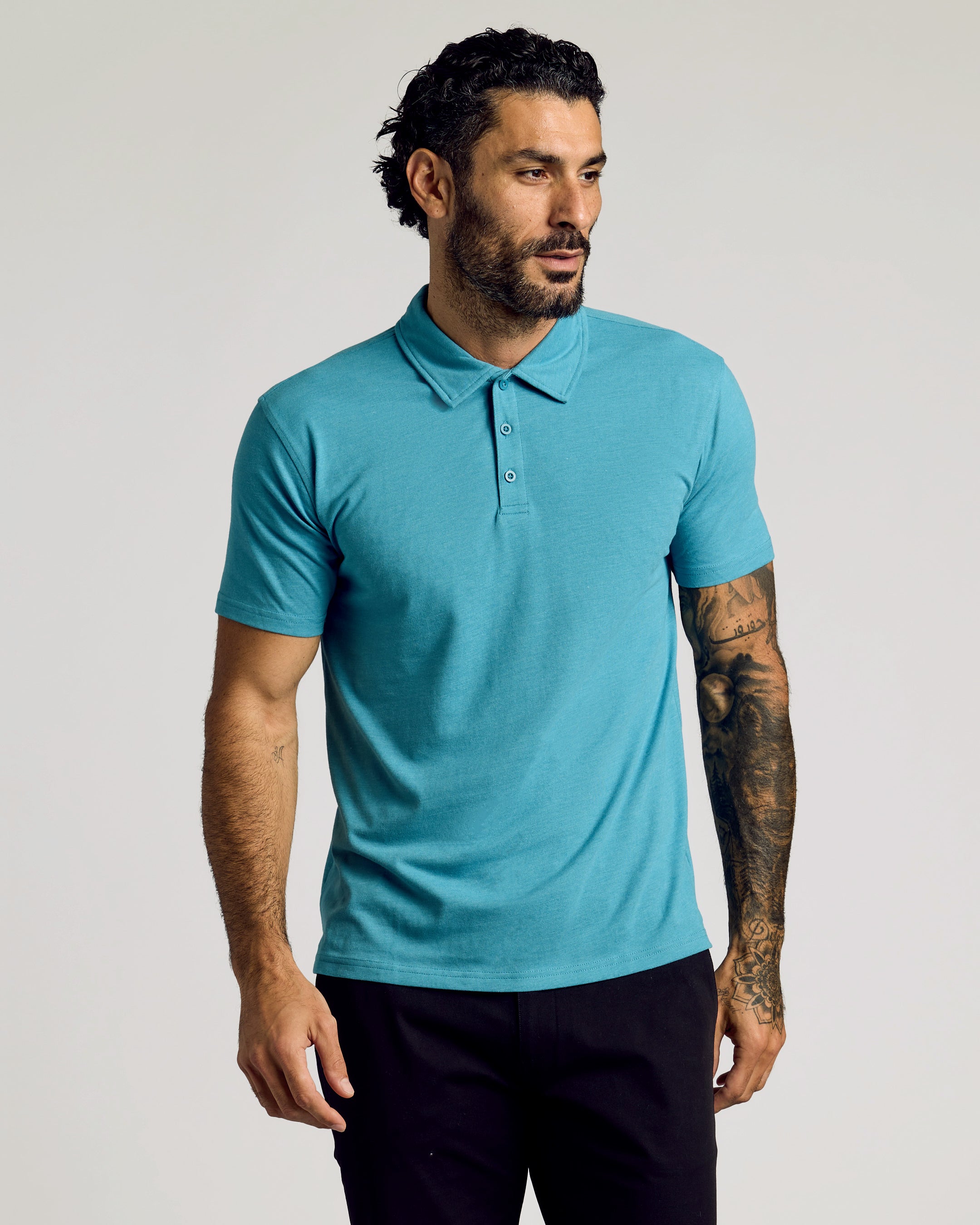 Dark Heather Harbor Short Sleeve Polo-VibeCloset