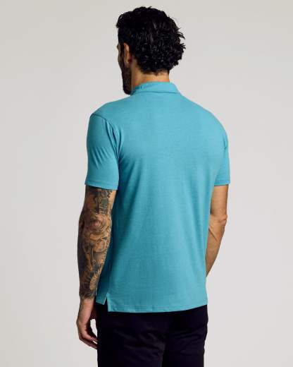 Dark Heather Harbor Short Sleeve Polo-VibeCloset