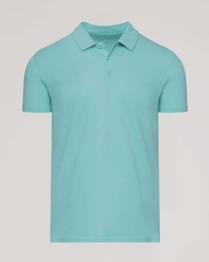 Dark Heather Oceanic Short Sleeve Polo-VibeCloset