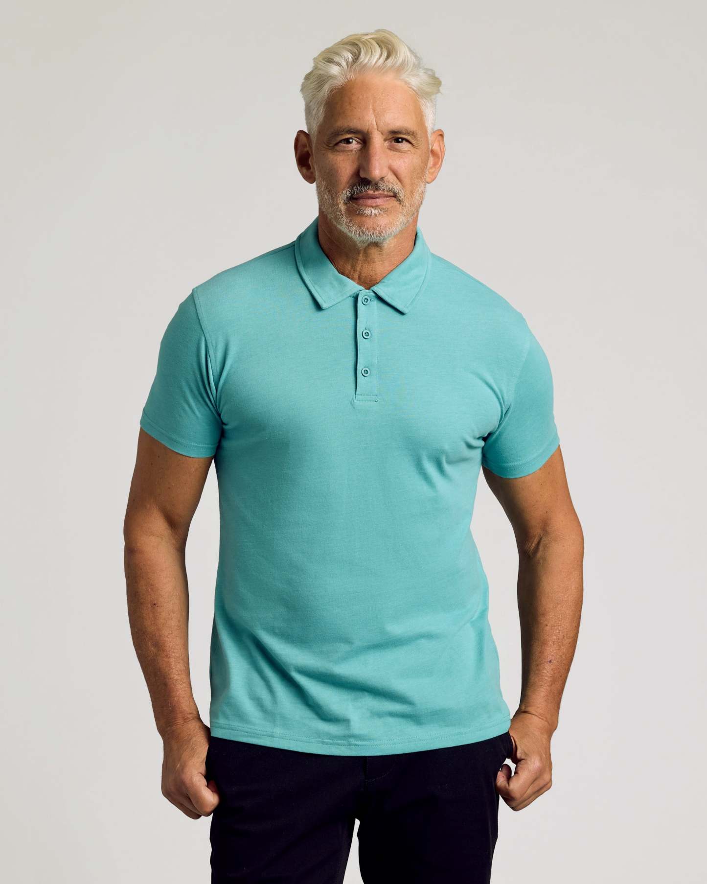 Dark Heather Oceanic Short Sleeve Polo-VibeCloset