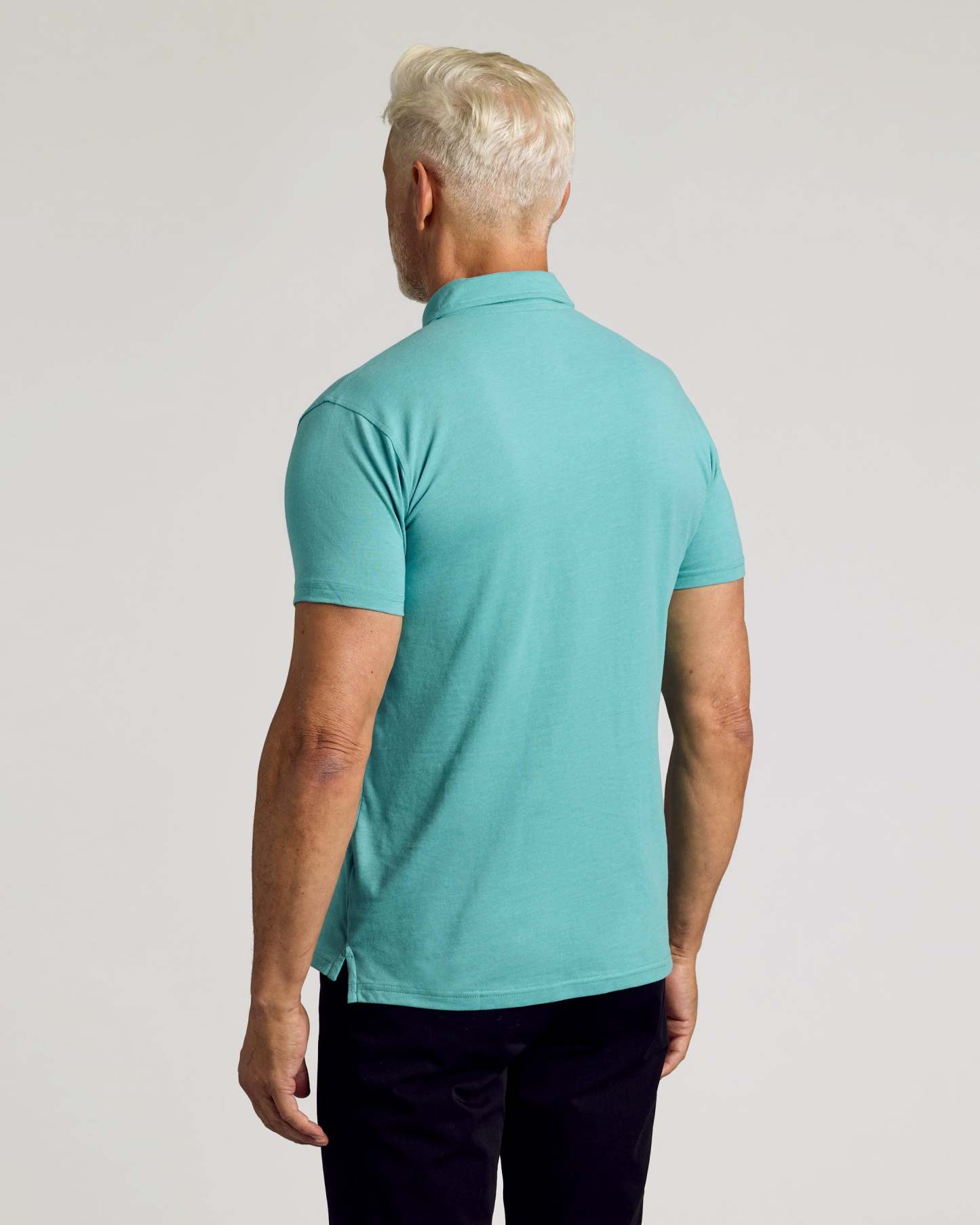 Dark Heather Oceanic Short Sleeve Polo-VibeCloset