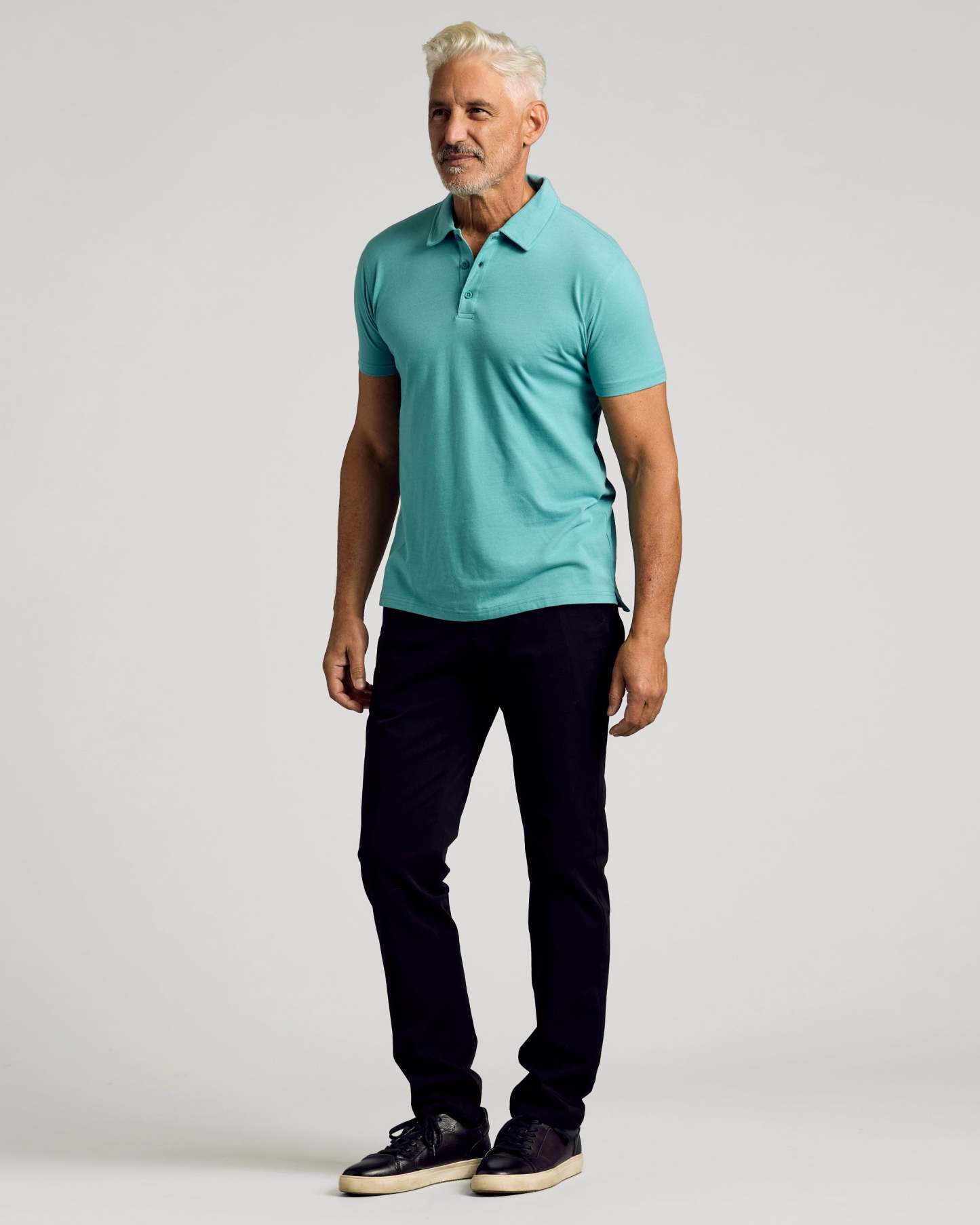 Dark Heather Oceanic Short Sleeve Polo-VibeCloset