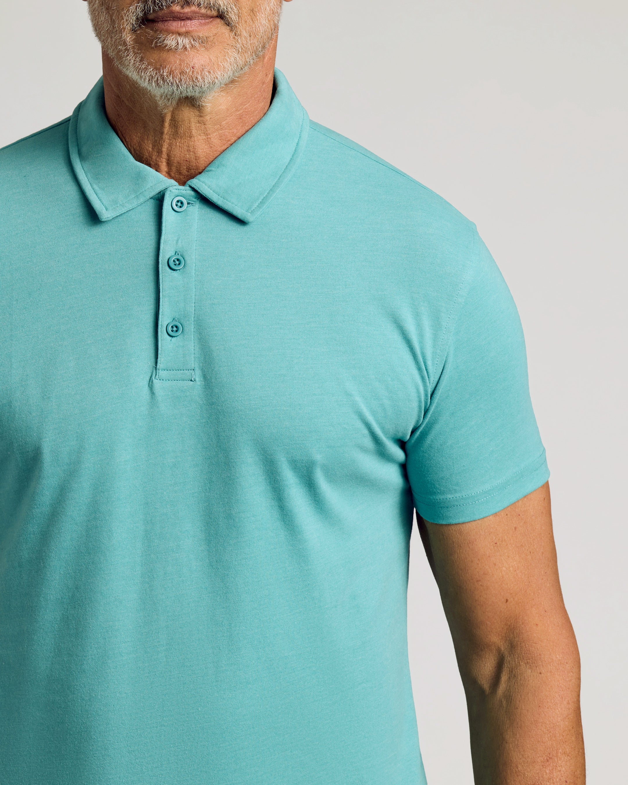 Dark Heather Oceanic Short Sleeve Polo-VibeCloset