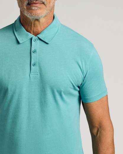 Dark Heather Oceanic Short Sleeve Polo-VibeCloset