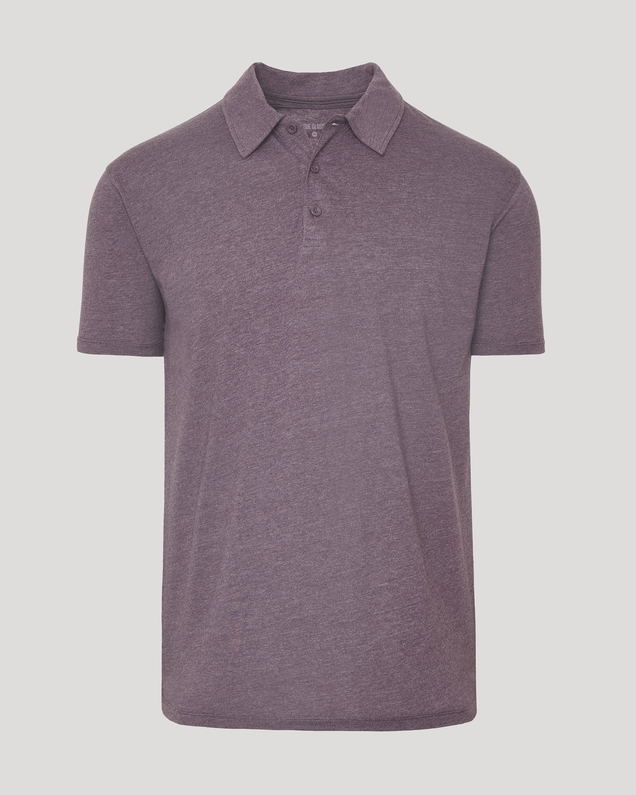Dark Heather Amethyst Short Sleeve Polo-VibeCloset