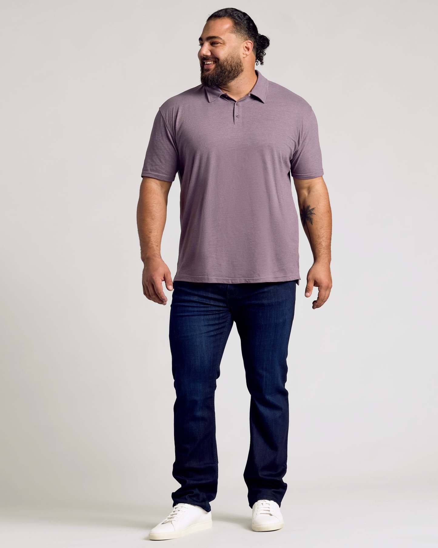 Dark Heather Amethyst Short Sleeve Polo-VibeCloset