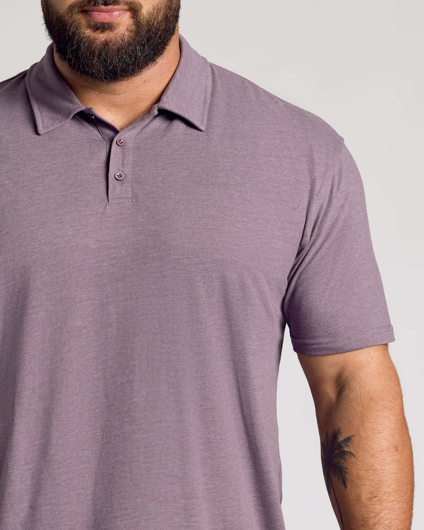 Dark Heather Amethyst Short Sleeve Polo-VibeCloset