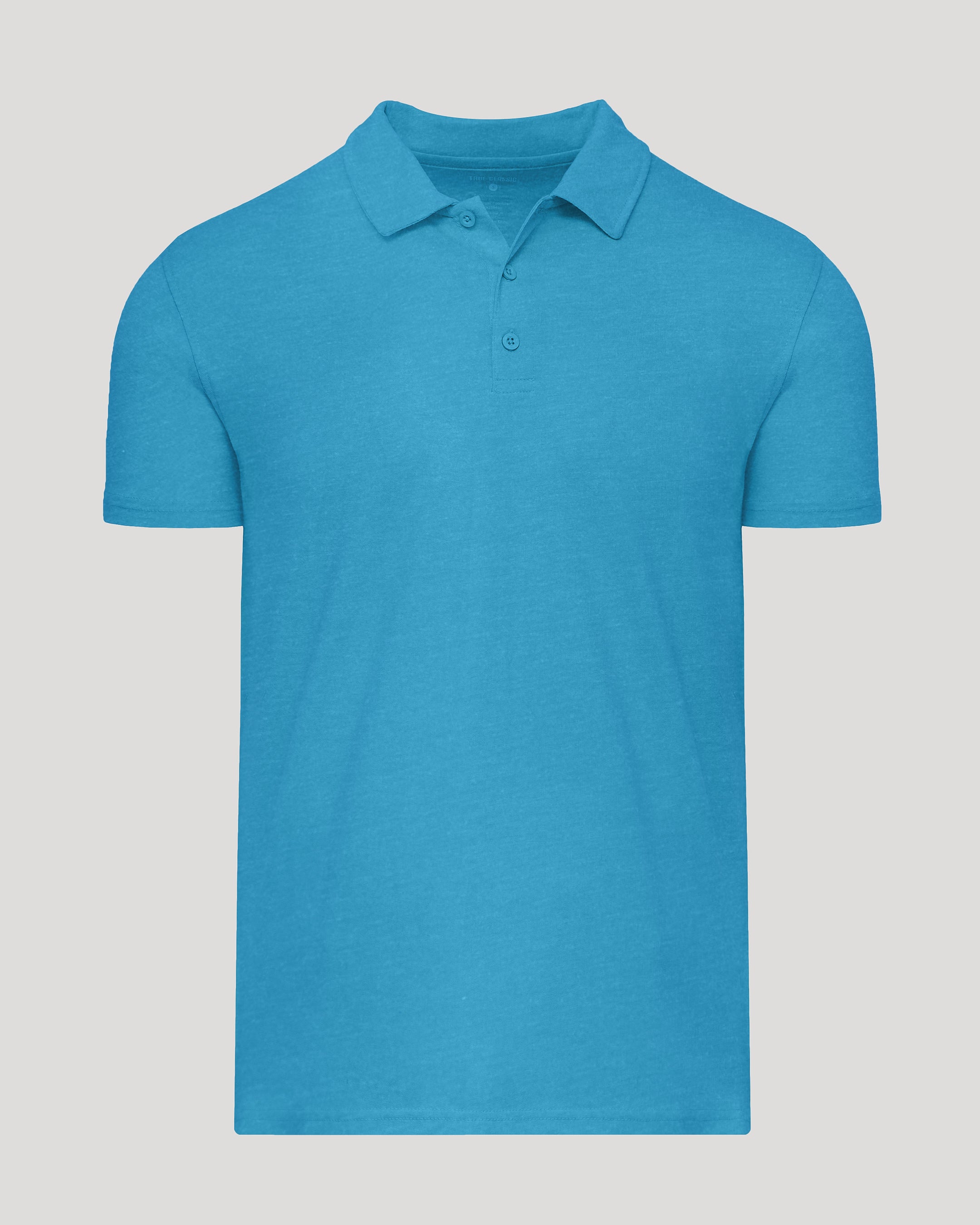 Dark Heather Bahama Blue Short Sleeve Polo-VibeCloset