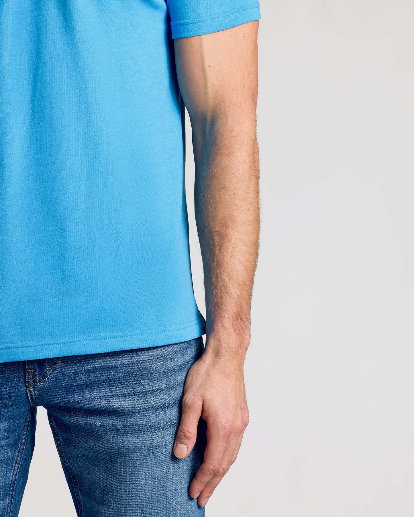 Dark Heather Bahama Blue Short Sleeve Polo-VibeCloset