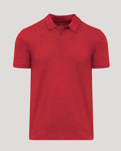 Dark Heather Lava Short Sleeve Polo-VibeCloset