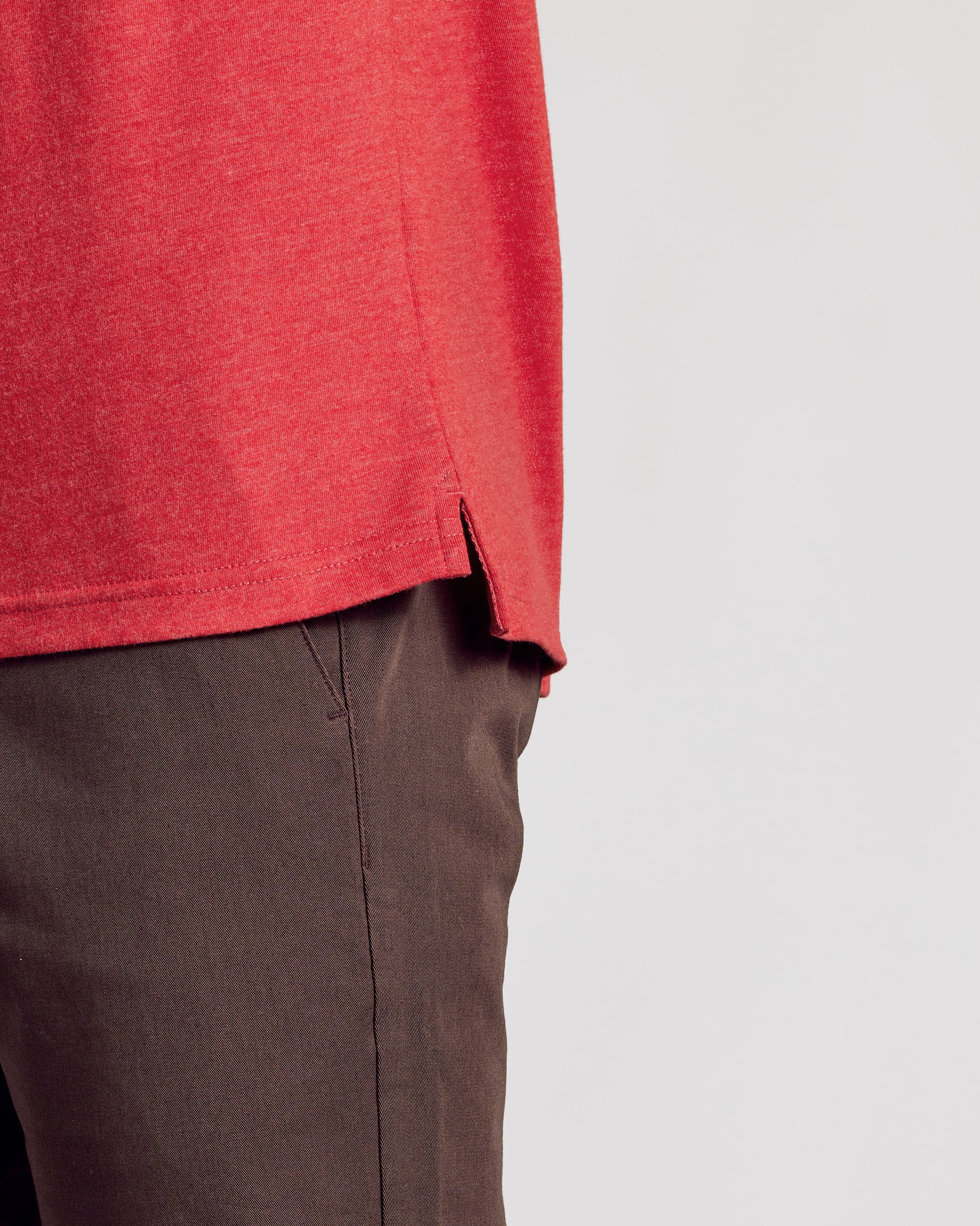 Dark Heather Lava Short Sleeve Polo-VibeCloset