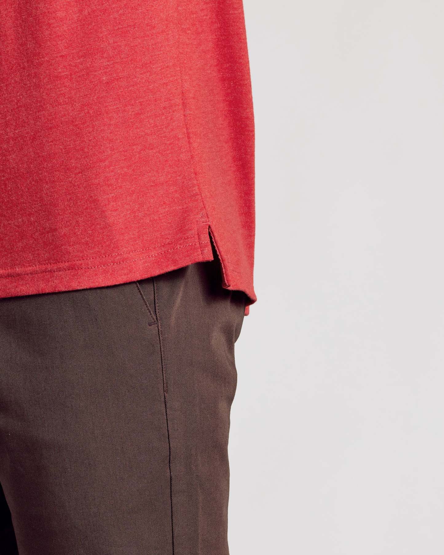 Dark Heather Lava Short Sleeve Polo-VibeCloset