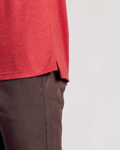 Dark Heather Lava Short Sleeve Polo-VibeCloset