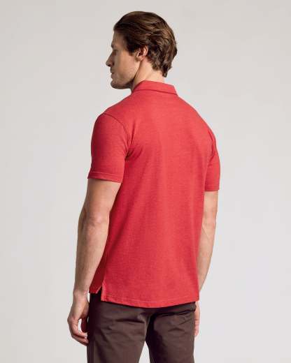 Dark Heather Lava Short Sleeve Polo-VibeCloset