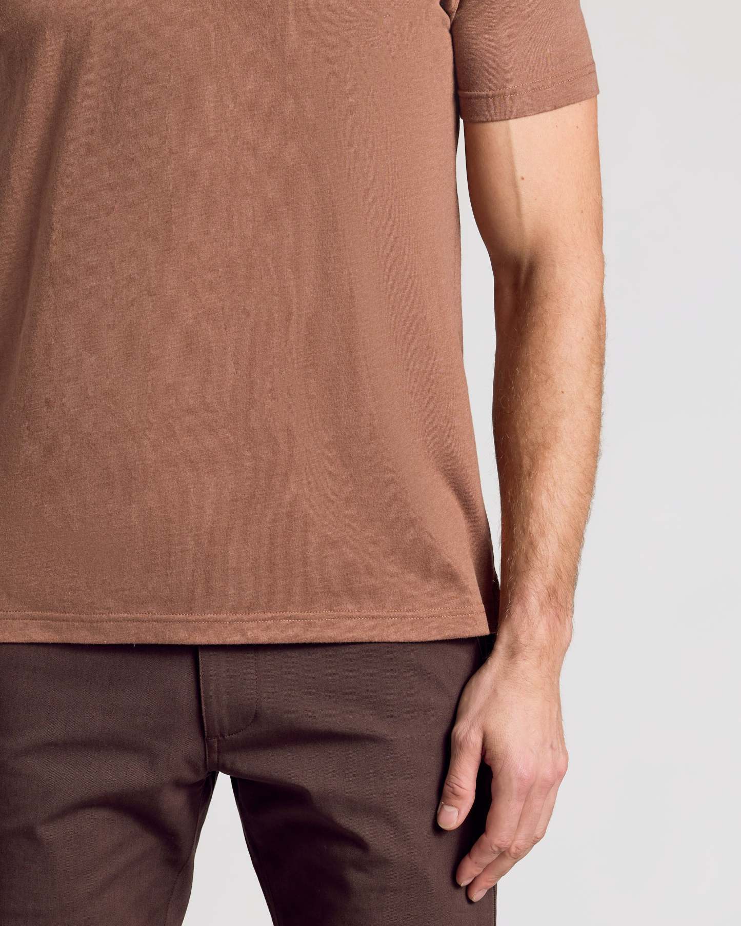 Dark Heather Sepia Short Sleeve Polo-VibeCloset