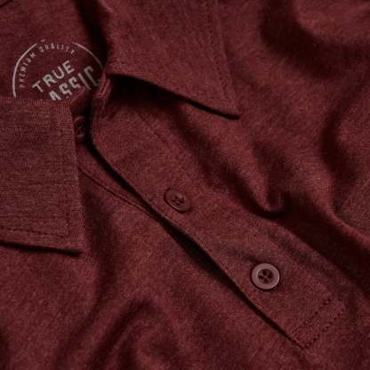 Heather Burgundy Short Sleeve Polo-VibeCloset
