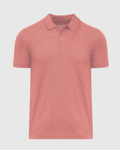 Heather Cayenne Short Sleeve Polo-VibeCloset