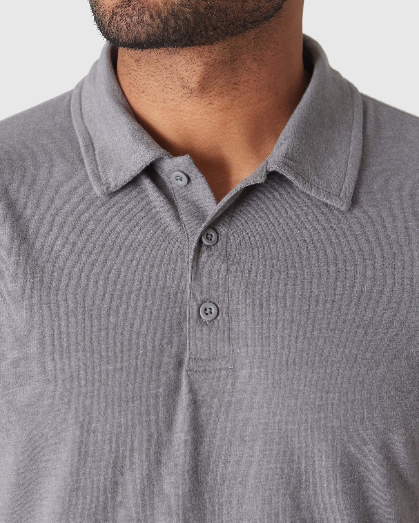 Heather Graphite Short Sleeve Polo-VibeCloset
