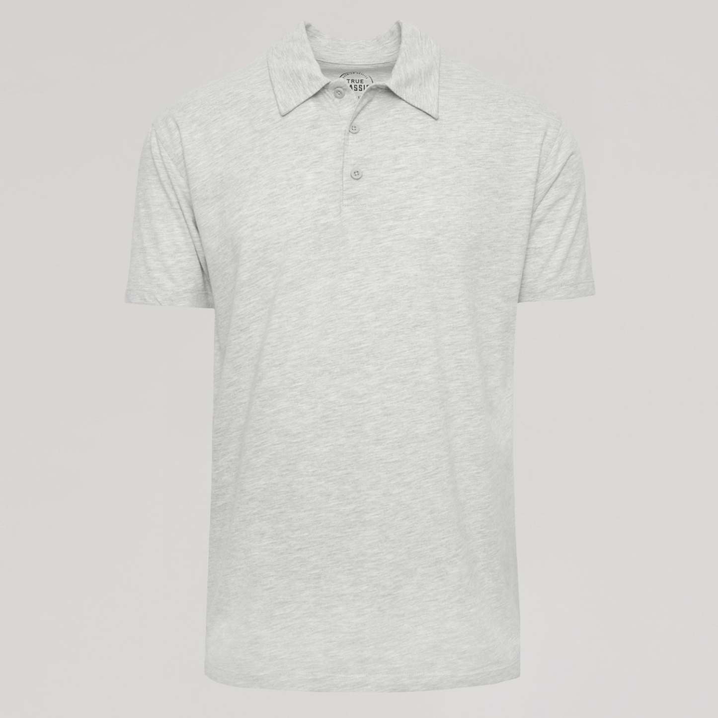 Light Heather Gray Short Sleeve Polo-VibeCloset