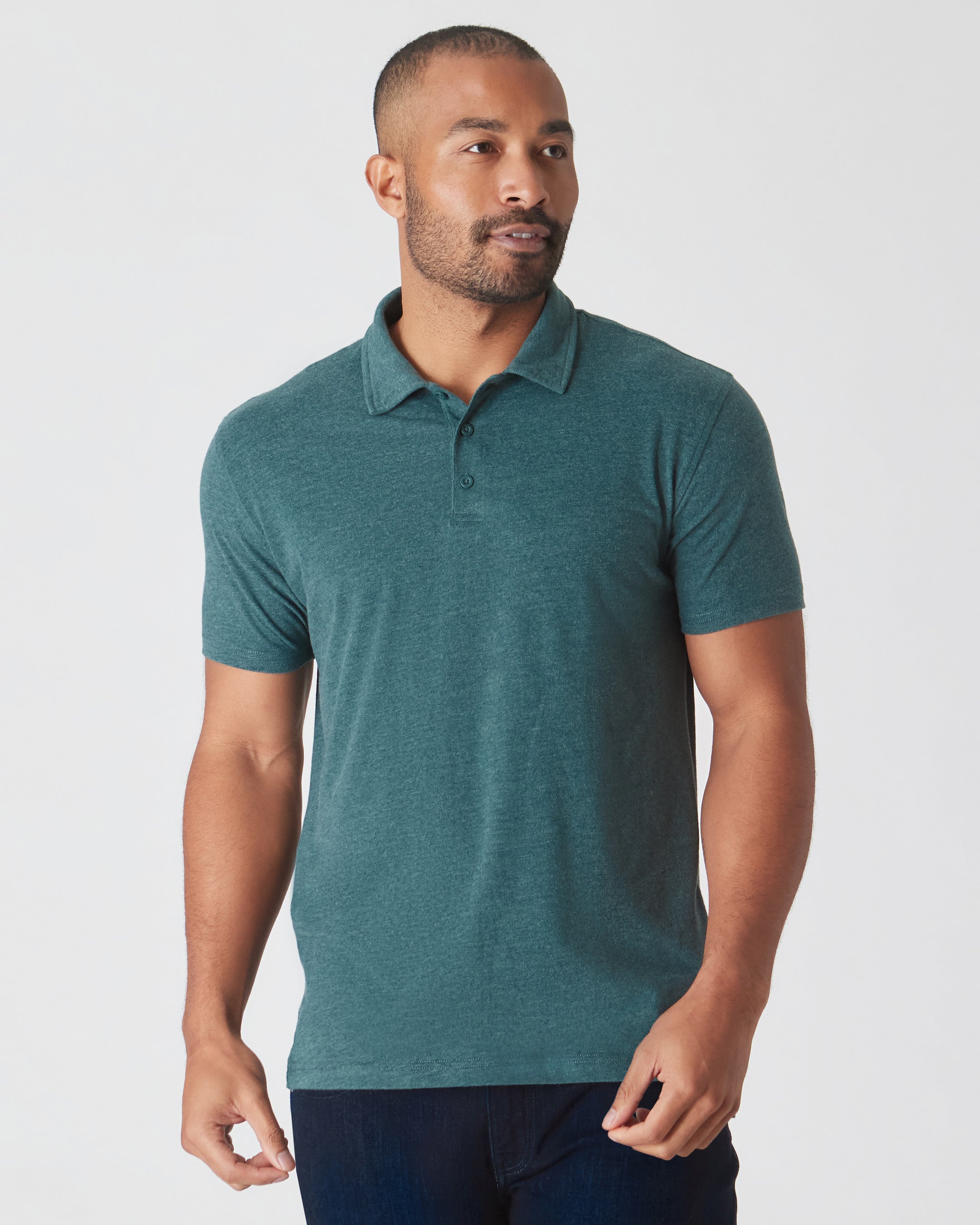 Heather Seafarer Short Sleeve Polo-VibeCloset