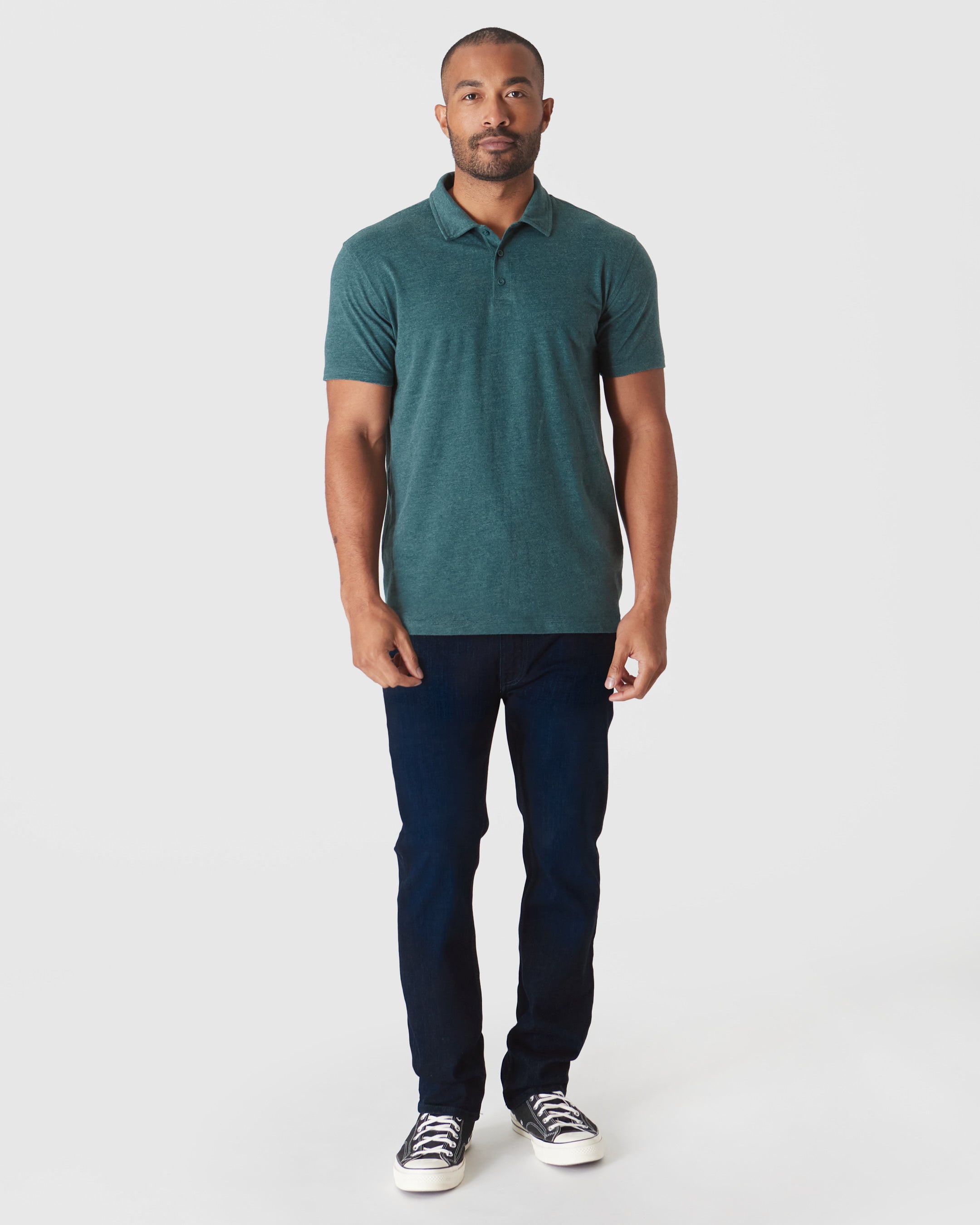 Heather Seafarer Short Sleeve Polo-VibeCloset