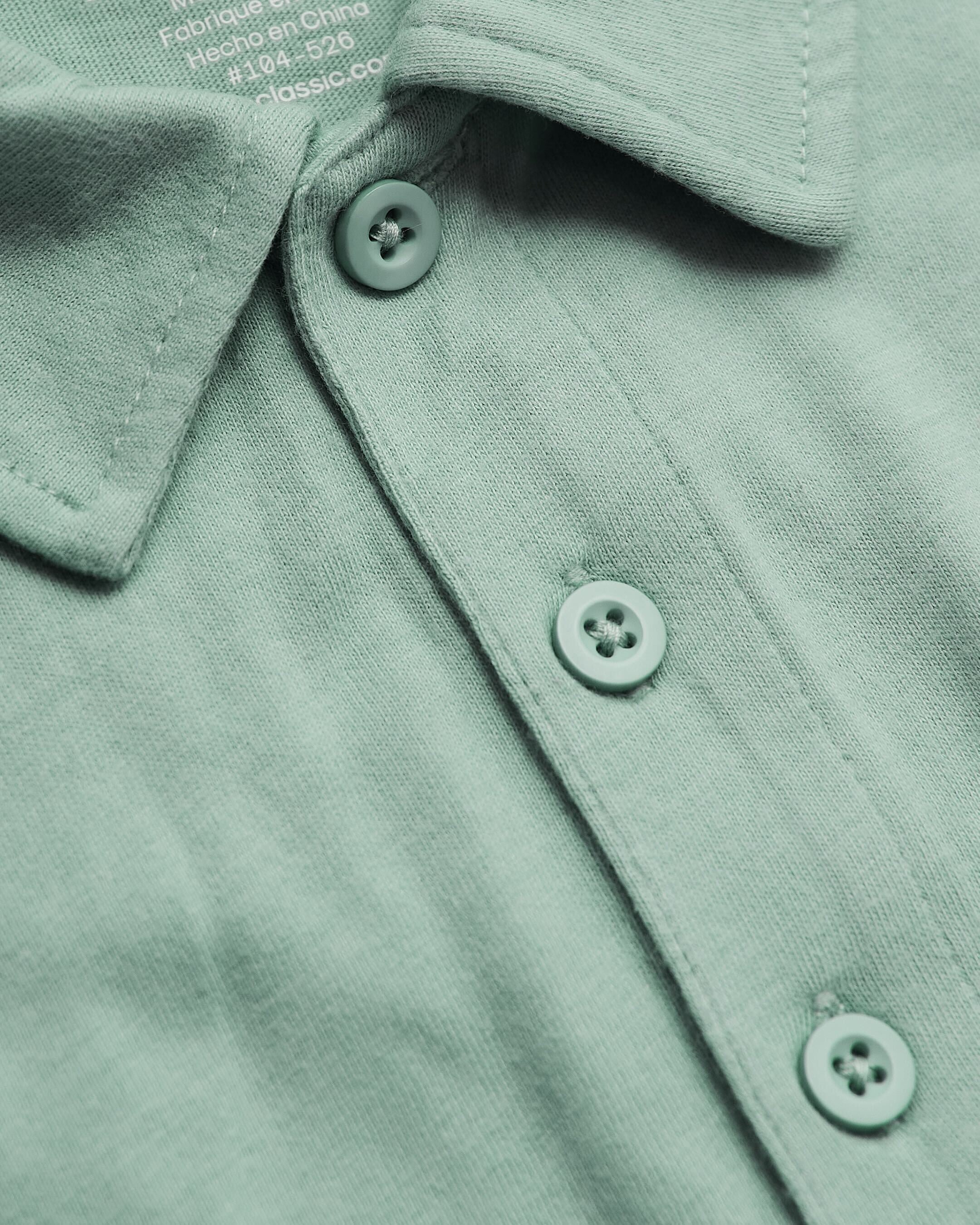 Heather Slate Green Short Sleeve Polo-VibeCloset
