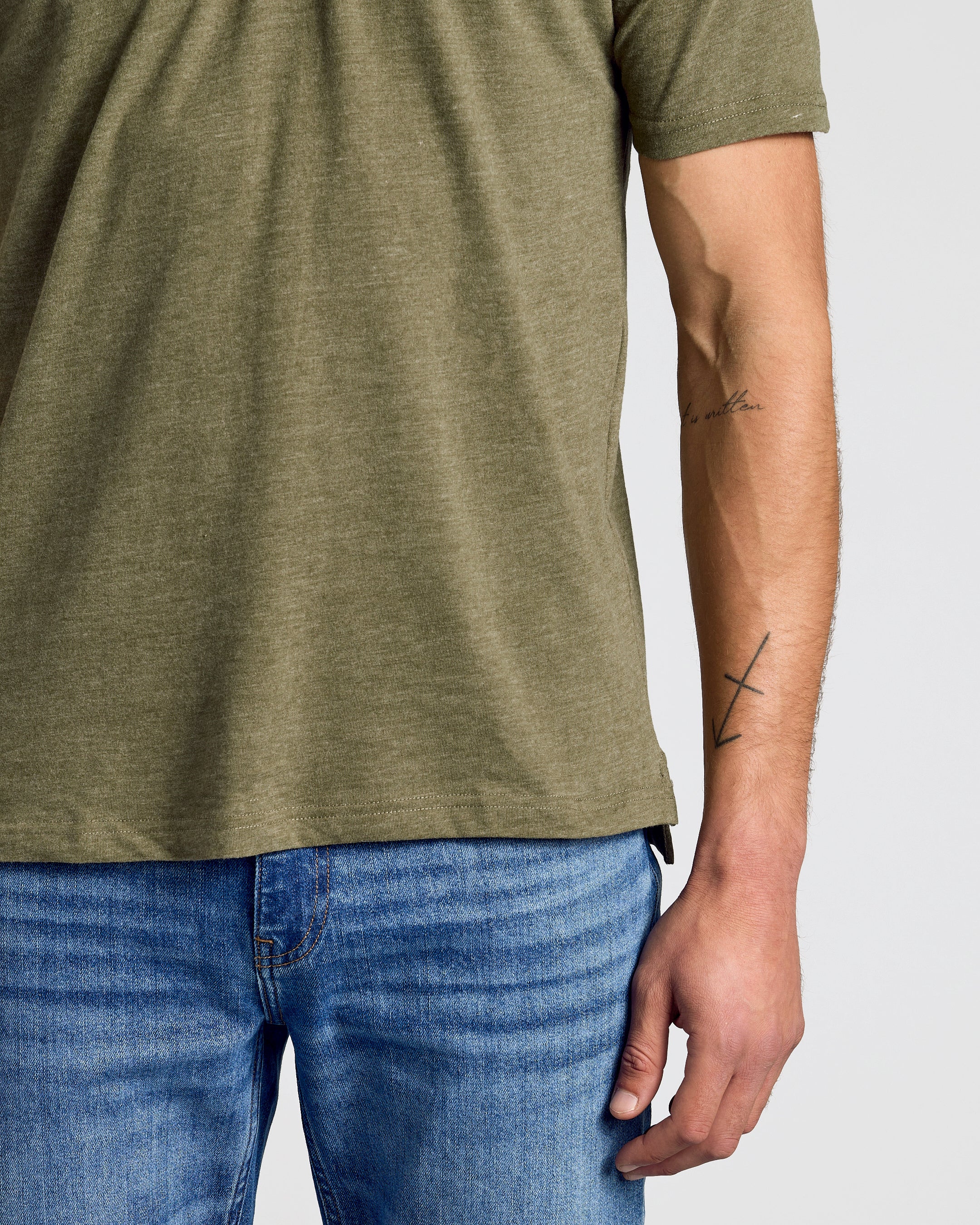 Heather Military Green Short Sleeve polo-VibeCloset
