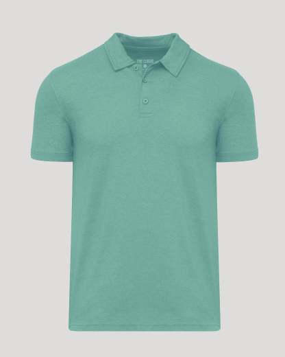Light Heather Greenery Short Sleeve Polo-VibeCloset