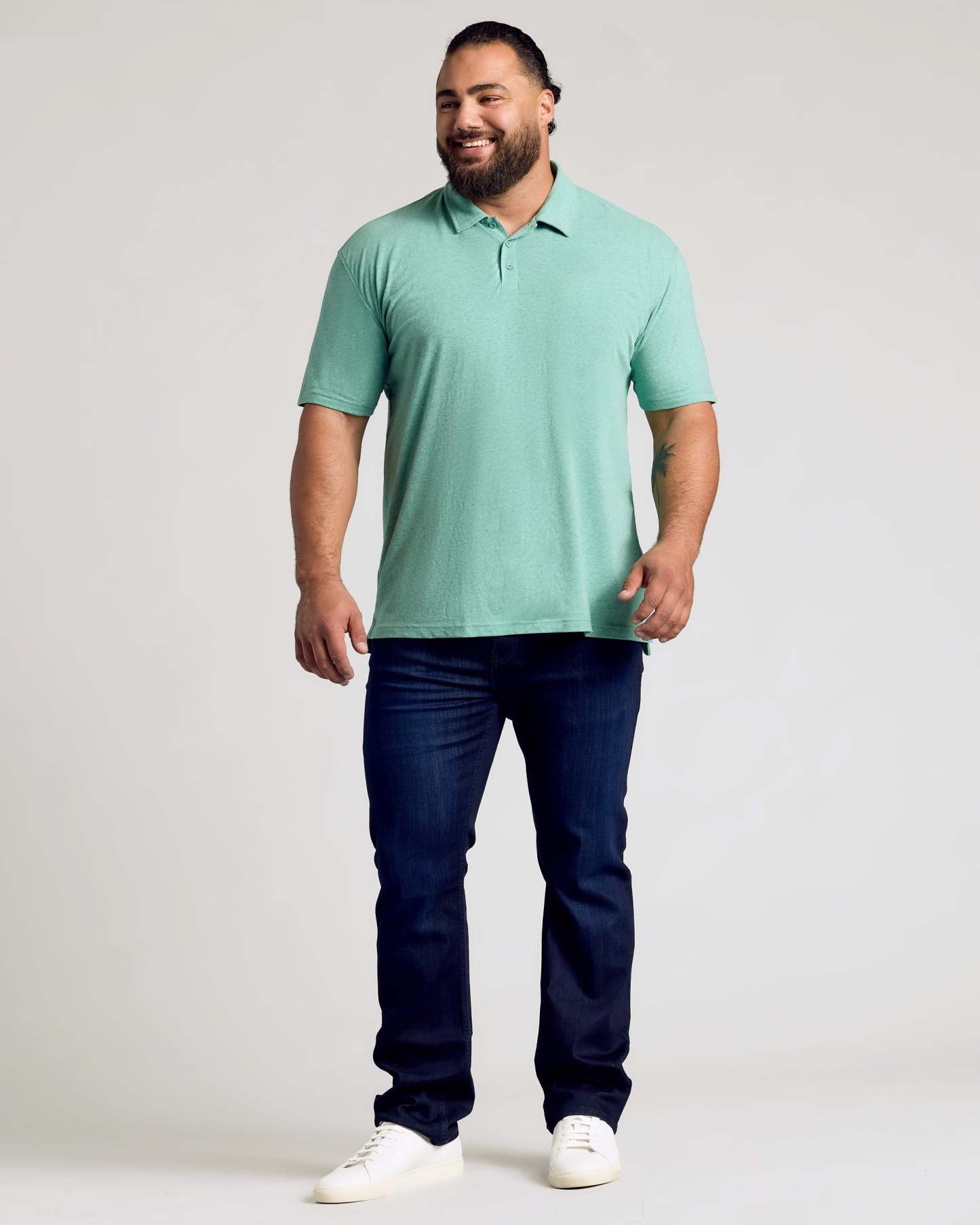 Light Heather Greenery Short Sleeve Polo-VibeCloset