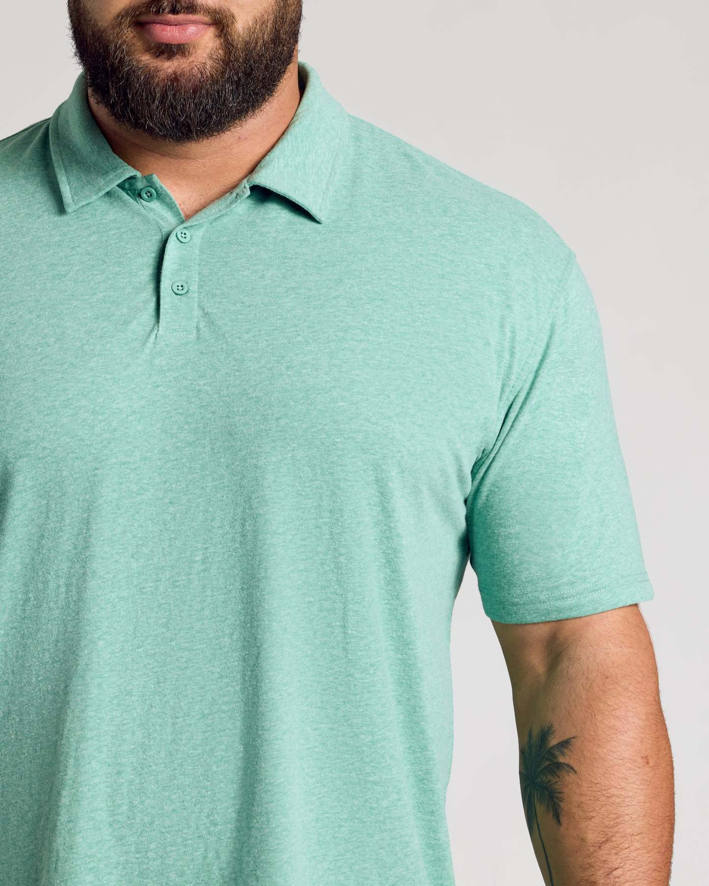 Light Heather Greenery Short Sleeve Polo-VibeCloset