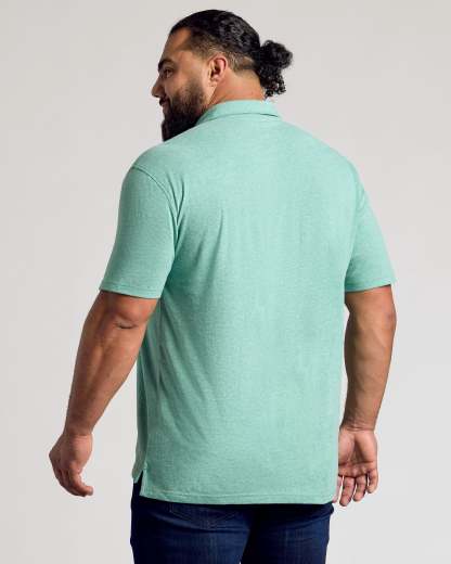 Light Heather Greenery Short Sleeve Polo-VibeCloset