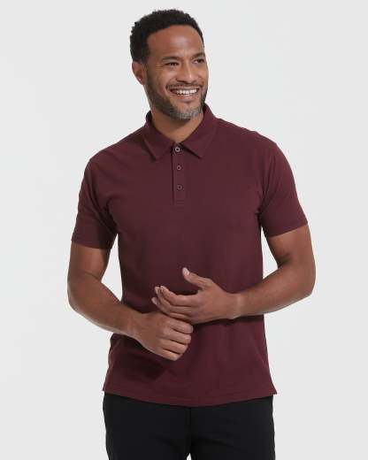 Mahogany Short Sleeve Polo-VibeCloset