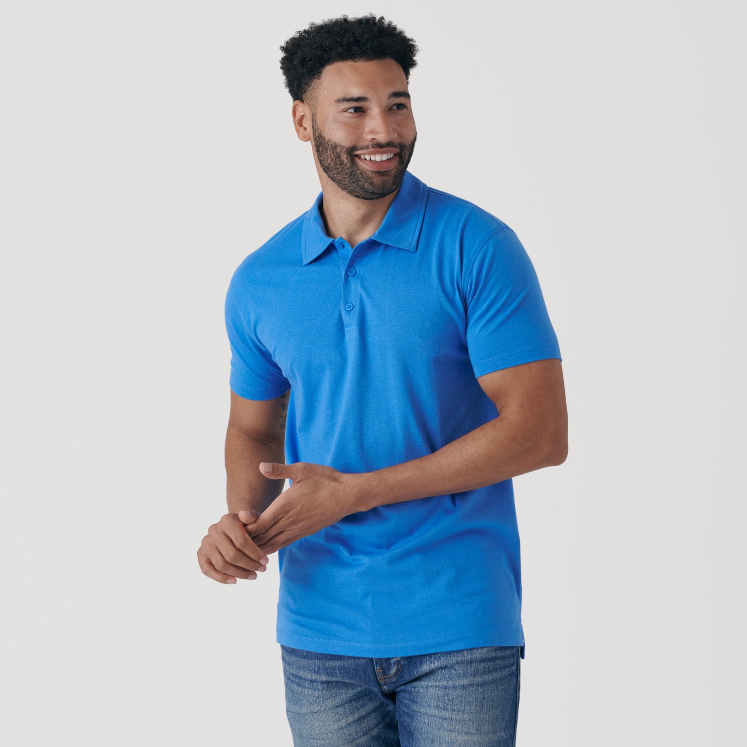 Periwinkle Blue Short Sleeve Polo-VibeCloset