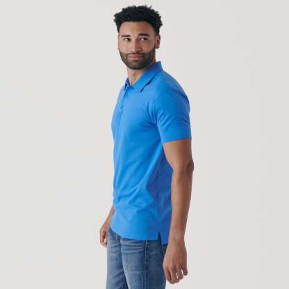 Periwinkle Blue Short Sleeve Polo-VibeCloset