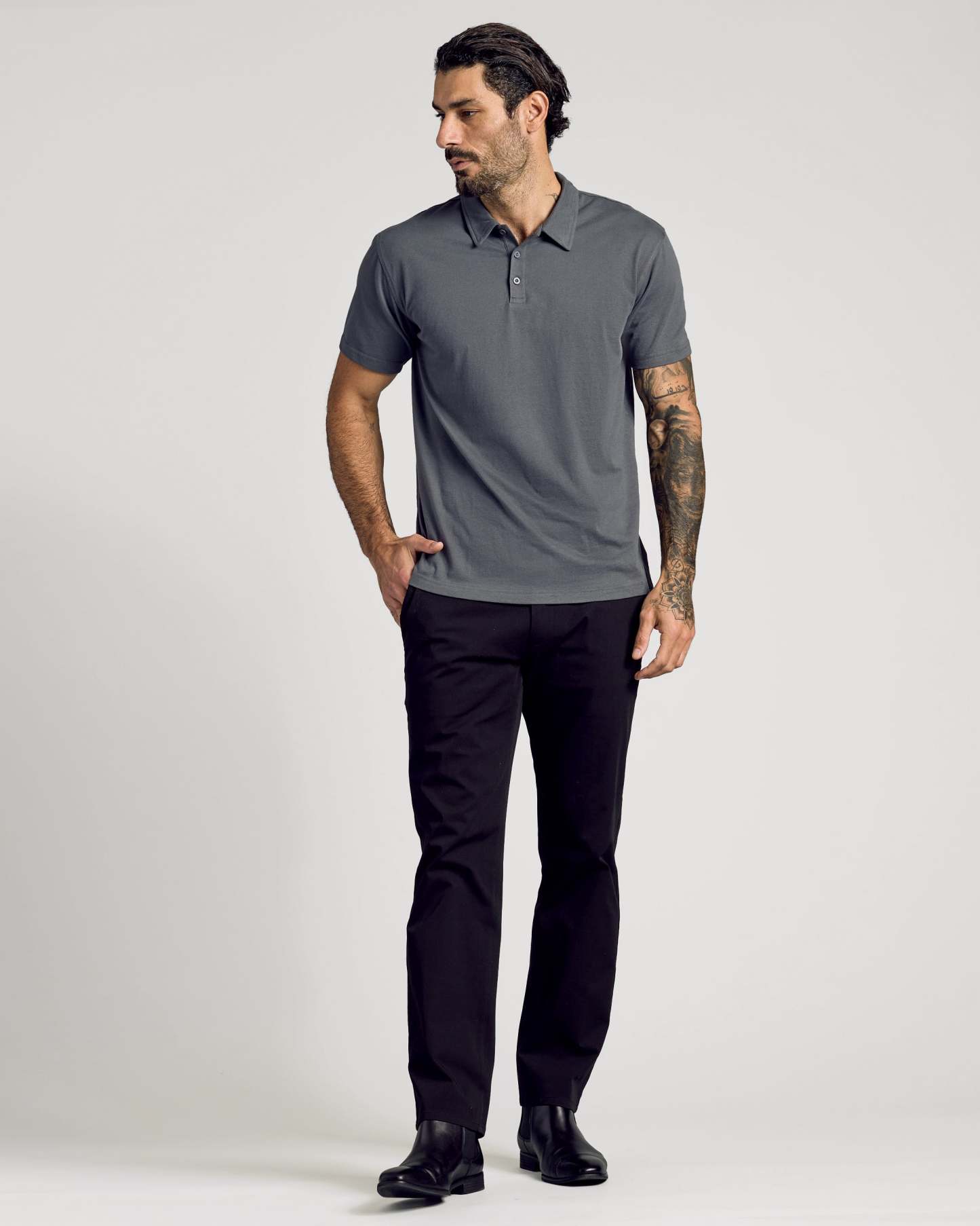 Carbon Short Sleeve Polo-VibeCloset
