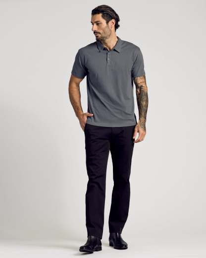 Carbon Short Sleeve Polo-VibeCloset