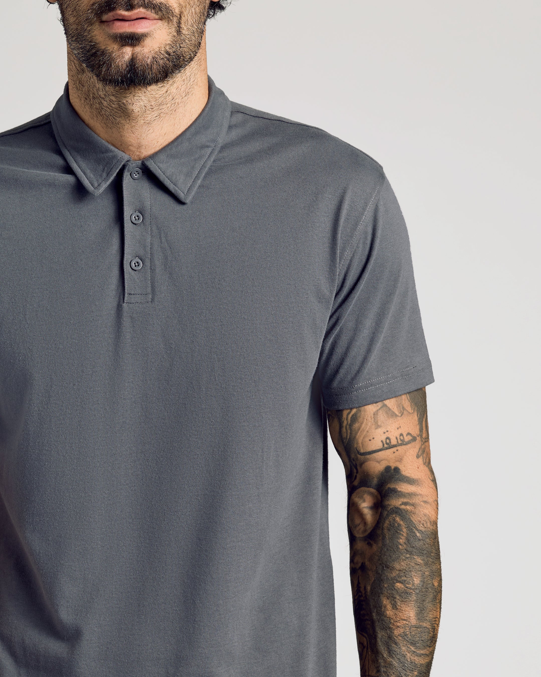Carbon Short Sleeve Polo-VibeCloset
