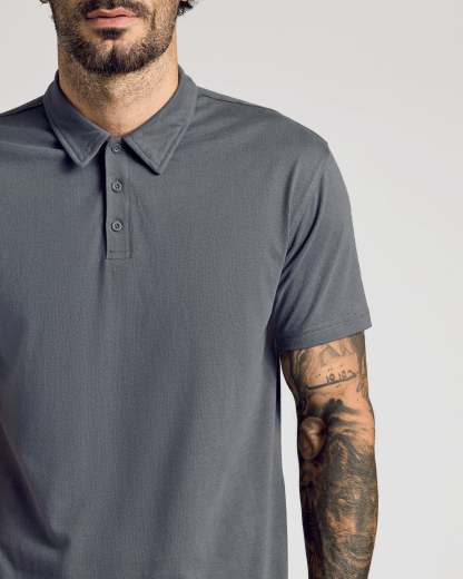 Carbon Short Sleeve Polo-VibeCloset