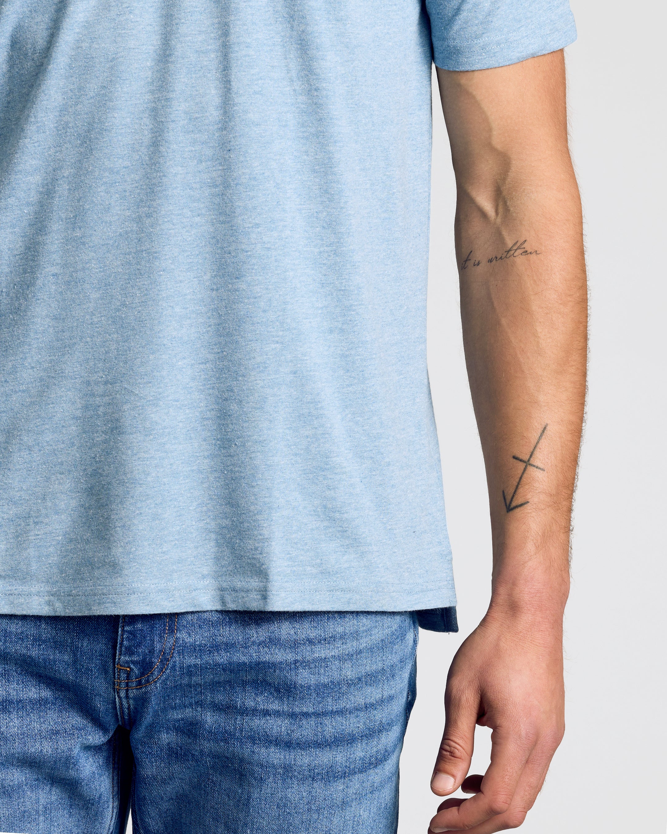 Heather Indigo Short Sleeve Polo-VibeCloset