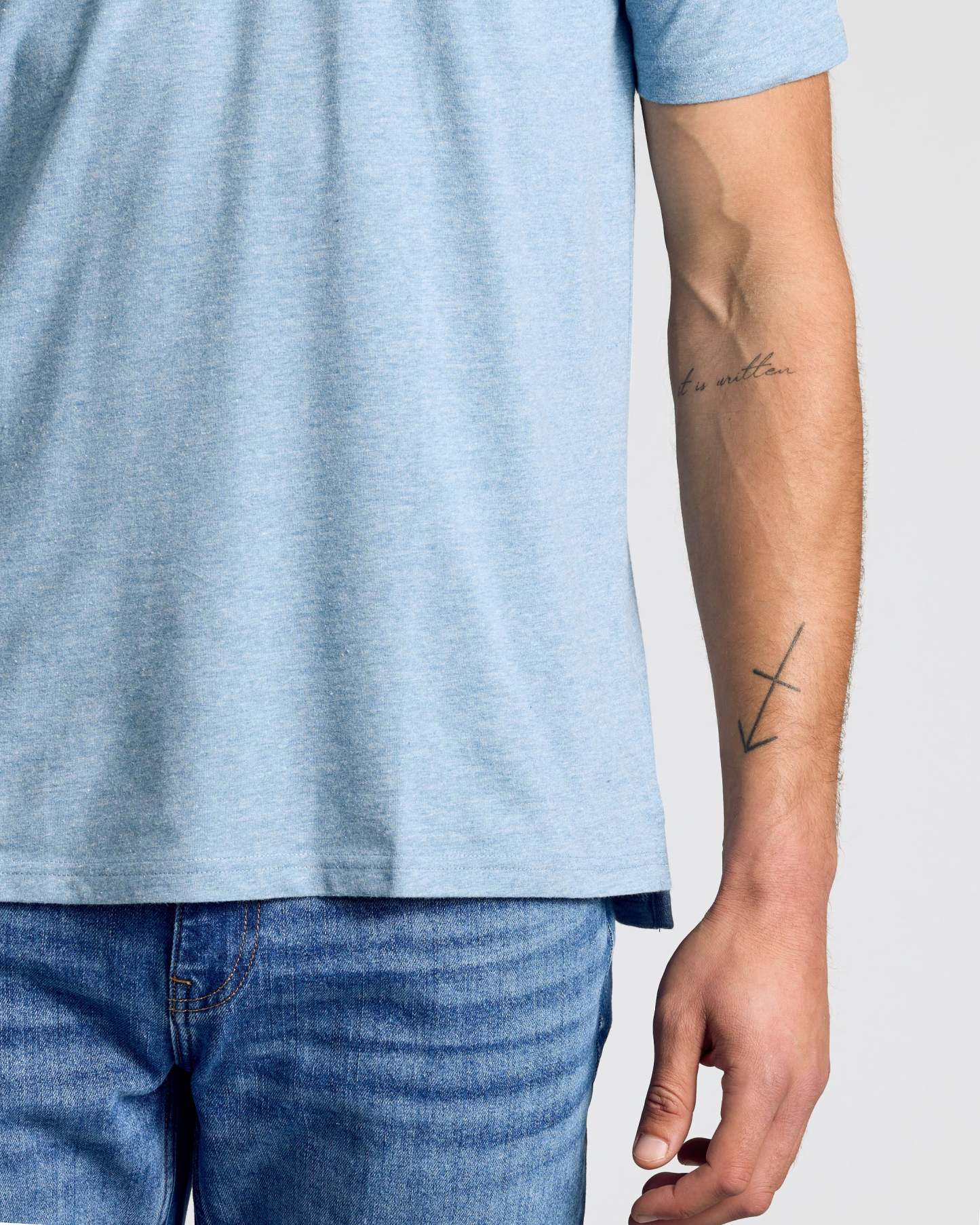 Heather Indigo Short Sleeve Polo-VibeCloset