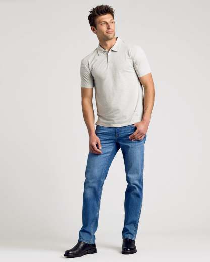 Light Heather Gray Short Sleeve Polo-VibeCloset