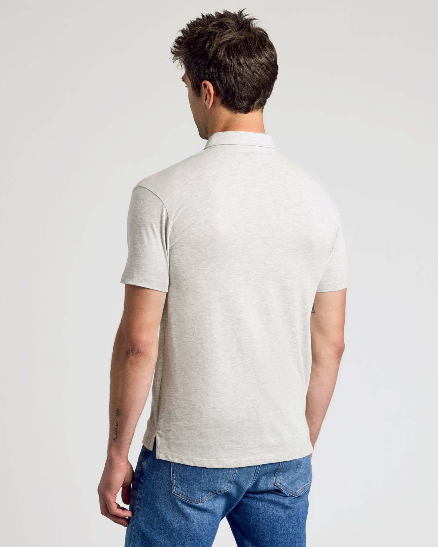 Light Heather Gray Short Sleeve Polo-VibeCloset