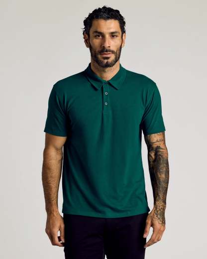 Viridian Short Sleeve Polo-VibeCloset
