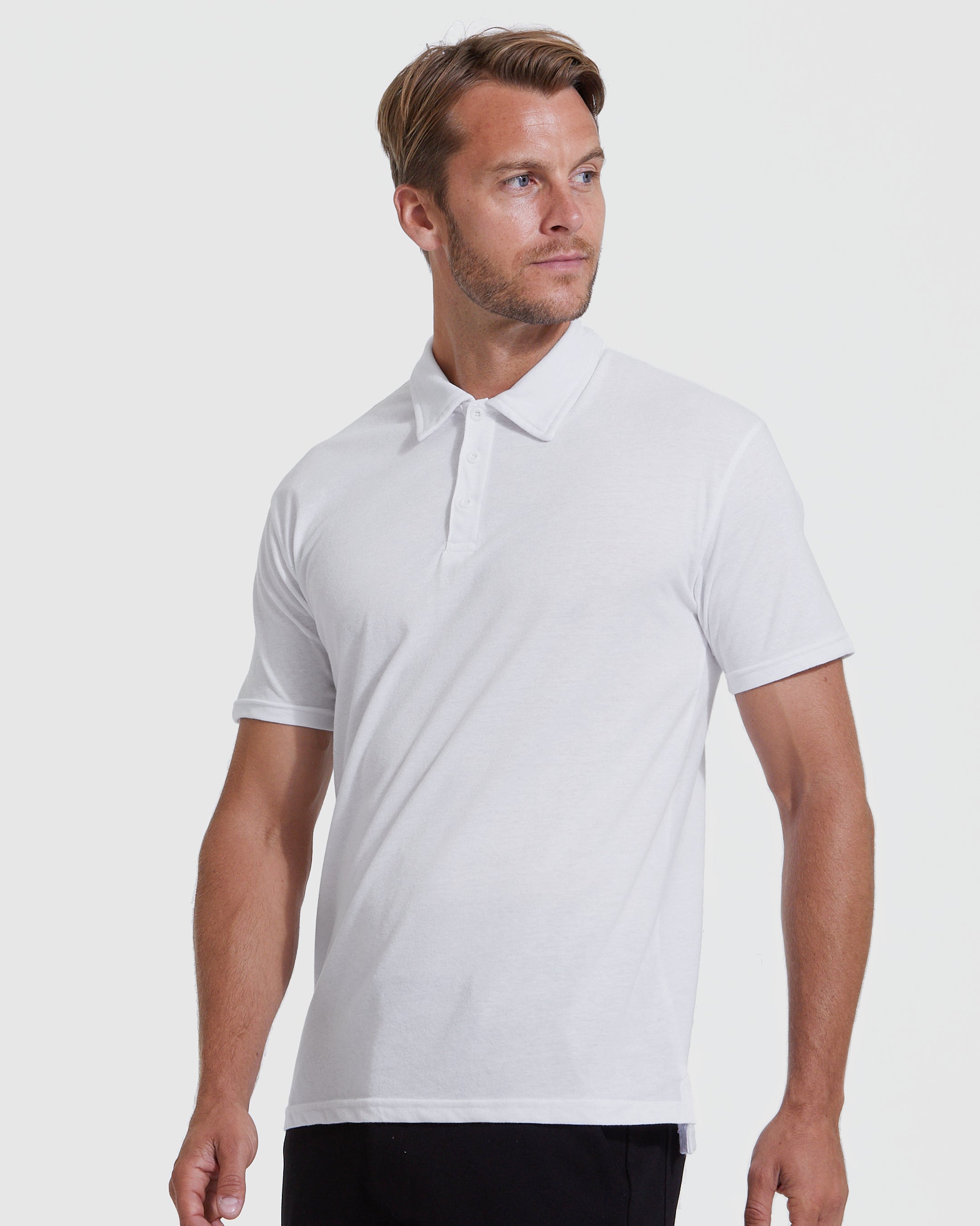 All White Short Sleeve Polo 6-Pack-VibeCloset