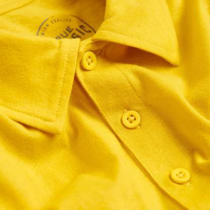 Yellow Short Sleeve Polo-VibeCloset