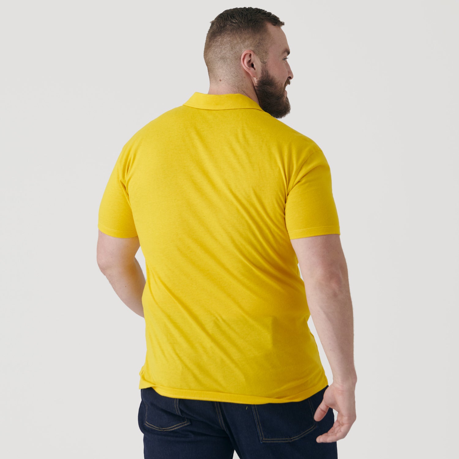 Yellow Short Sleeve Polo-VibeCloset